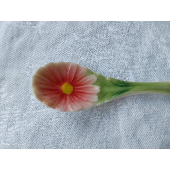 Franz porcelain demitasse spoon in original box Blossoms Daisy pink flower NIB - Picture 5 of 8